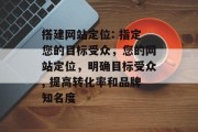 搭建网站定位: 指定您的目标受众，您的网站定位，明确目标受众, 提高转化率和品牌知名度