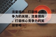 流量提升—打造核心竞争力的关键,流量提升,打造核心竞争力的关键策略 流量提升—打造核心竞争力的关键,流量提升,打造核心竞争力的关键策略