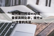 如何通过网站wap流量提高转化率，提升wap流量的方法