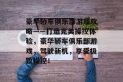 豪华轿车俱乐部游戏攻略——打造完美操控体验，豪华轿车俱乐部游戏，驾驶新机，享受极致操控！