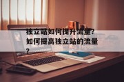 独立站如何提升流量?如何提高独立站的流量?