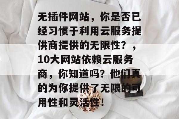 无插件网站,你是否已经习惯于利用云服务提供商提供的无限性?,10大网站依赖云服务商,你知道吗?他们真的为你提供了无限的可用性和灵活性! 无插件网站,你是否已经习惯于利用云服务提供商提供的无限性?,10大网站依赖云服务商,你知道吗?他们真的为你提供了无限的可用性和灵活性!