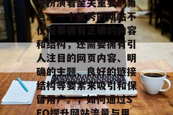 SEO(搜索引擎优化)在当今的互联网环境中扮演着至关重要的角色。一个优秀的网站不仅需要拥有正确的内容和结构,还需要拥有引人注目的网页内容、明确的主题、良好的链接结构等要素来吸引和保留用户。,如何通过SEO提升网站流量与用户体验,关键要素解析与策略建议 SEO(搜索引擎优化)在当今的互联网环境中扮演着至关重要的角色。一个优秀的网站不仅需要拥有正确的内容和结构,还需要拥有引人注目的网页内容、明确的主题、良好的链接结构等要素来吸引和保留用户。,如何通过SEO提升网站流量与用户体验,关键要素解析与策略建议