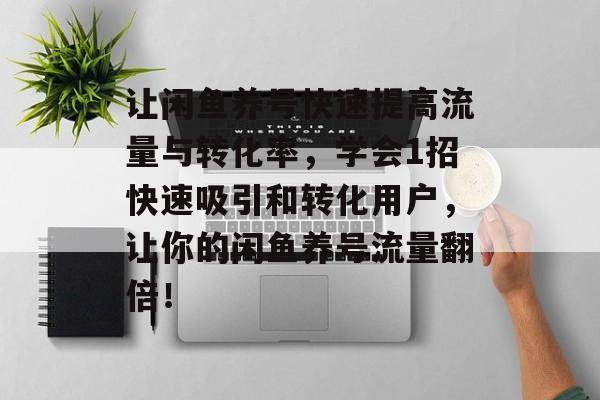 让闲鱼养号快速提高流量与转化率,学会1招快速吸引和转化用户,让你的闲鱼养号流量翻倍! 让闲鱼养号快速提高流量与转化率,学会1招快速吸引和转化用户,让你的闲鱼养号流量翻倍!