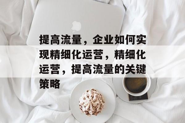 提高流量,企业如何实现精细化运营,精细化运营,提高流量的关键策略 提高流量,企业如何实现精细化运营,精细化运营,提高流量的关键策略